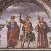 Sandro Botticelli Domenico Ghirlandaio and Assistants,The Roman heroes Decius Mure,Scipio and Cicero china oil painting artist